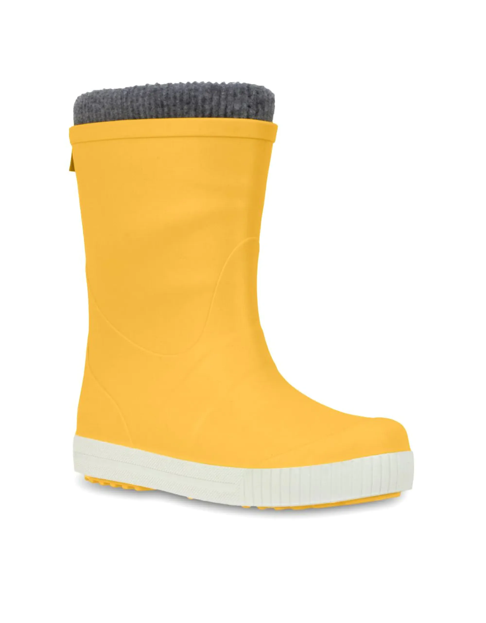 Term Wave Yellow Sock-Lined Junior Rubber Style Wellies