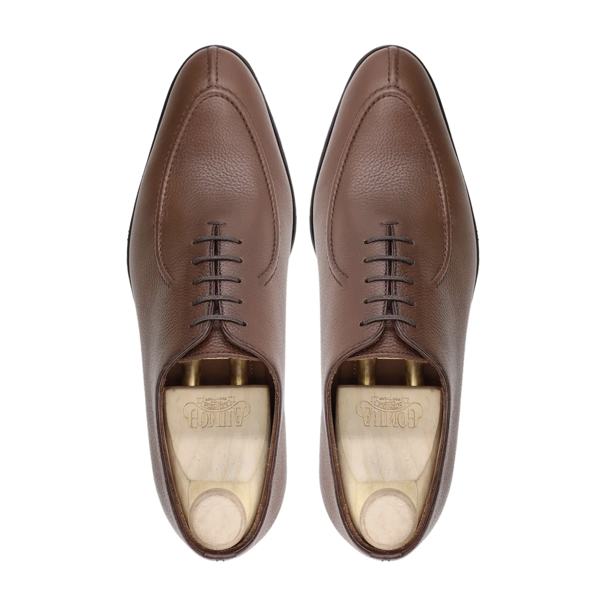 Torun - Men's Brown Pebble Grain Leather Wholecut