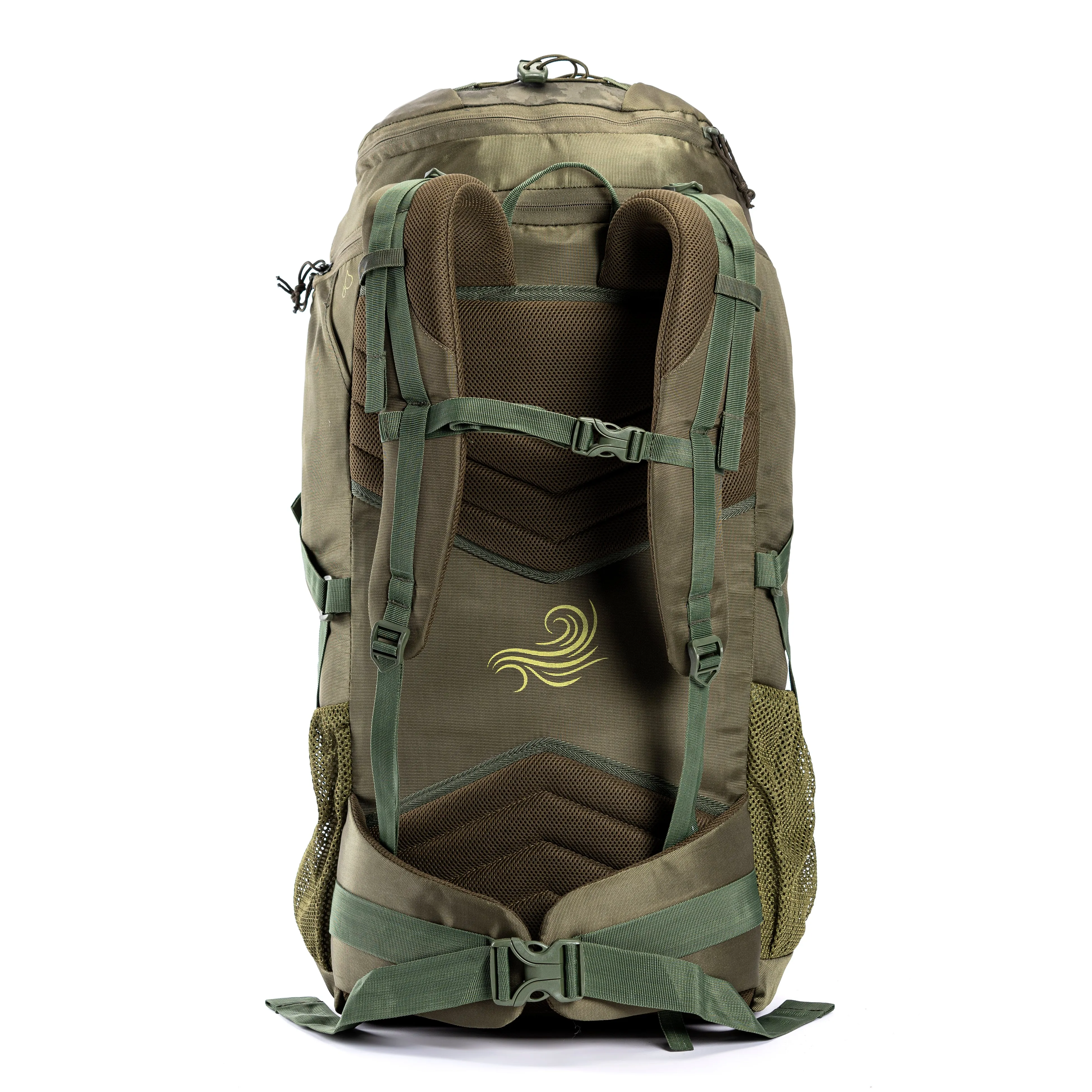 Tripole Air Trekking and Travel Rucksack with Rain Cover and Laptop Sleeve | 3 Year Warranty | Green Jacquard | 46 Litres