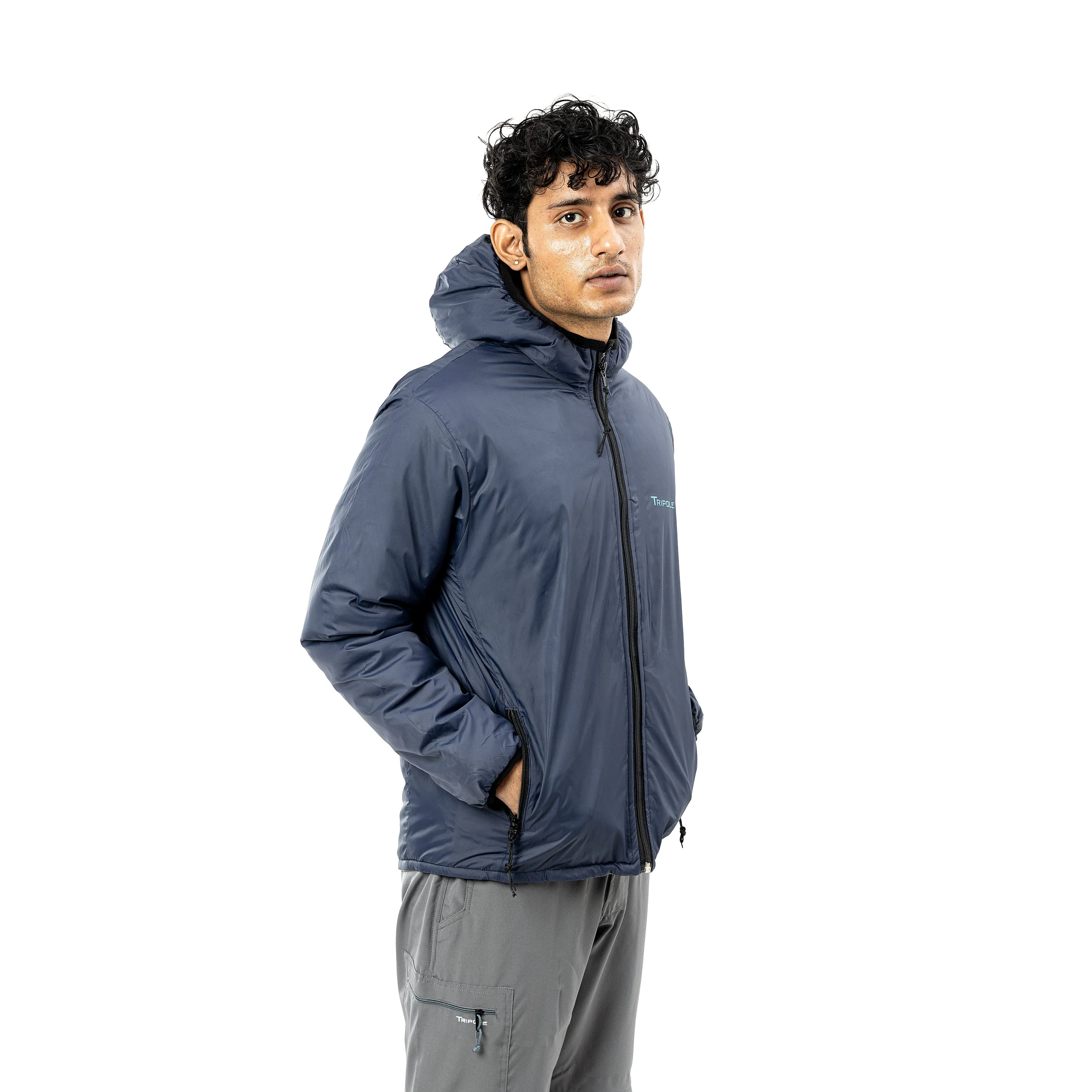 Tripole Men's Winter Jacket 5°C Comfort - Trekking and Daily Use (Navy Blue)