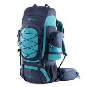 Tripole Walker Pro Internal Frame Rucksack for Travel and Trekking | Front Opening | Laptop Sleeve | Water Repellent | Rain Cover | 5 Year Warranty | 80 Litre Blue