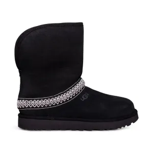 UGG Classic Short Crescent Black Boots - Women's