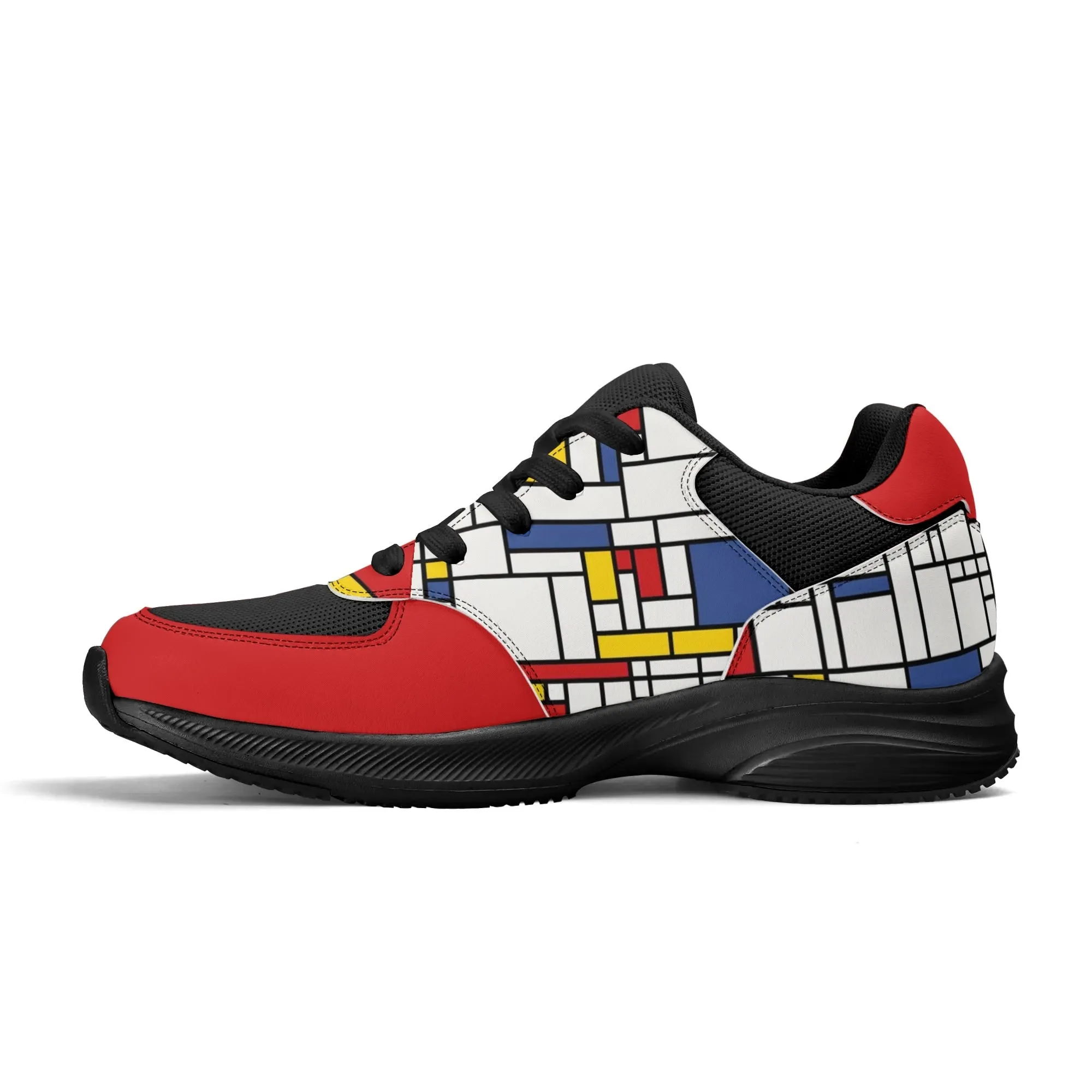 Unisex Mondrian Shoes, Mod 60s inspired Athletic Shoes, Low Top Shoes, Red White Blue Sneaker Shoes, Unique Sneaker, 60s style Shoes