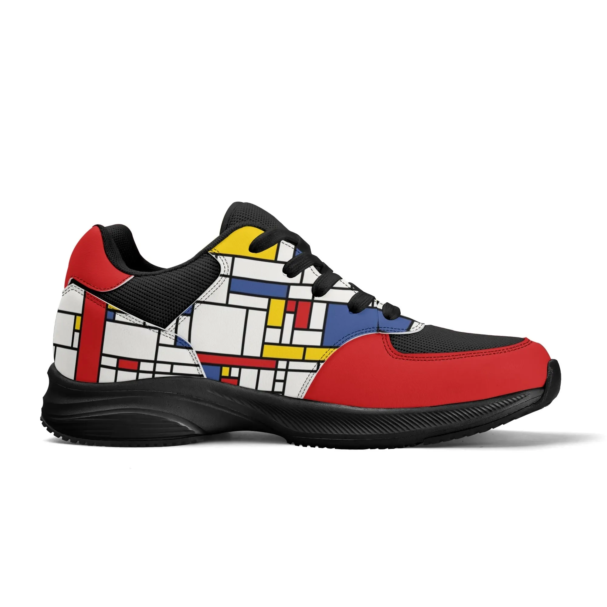 Unisex Mondrian Shoes, Mod 60s inspired Athletic Shoes, Low Top Shoes, Red White Blue Sneaker Shoes, Unique Sneaker, 60s style Shoes