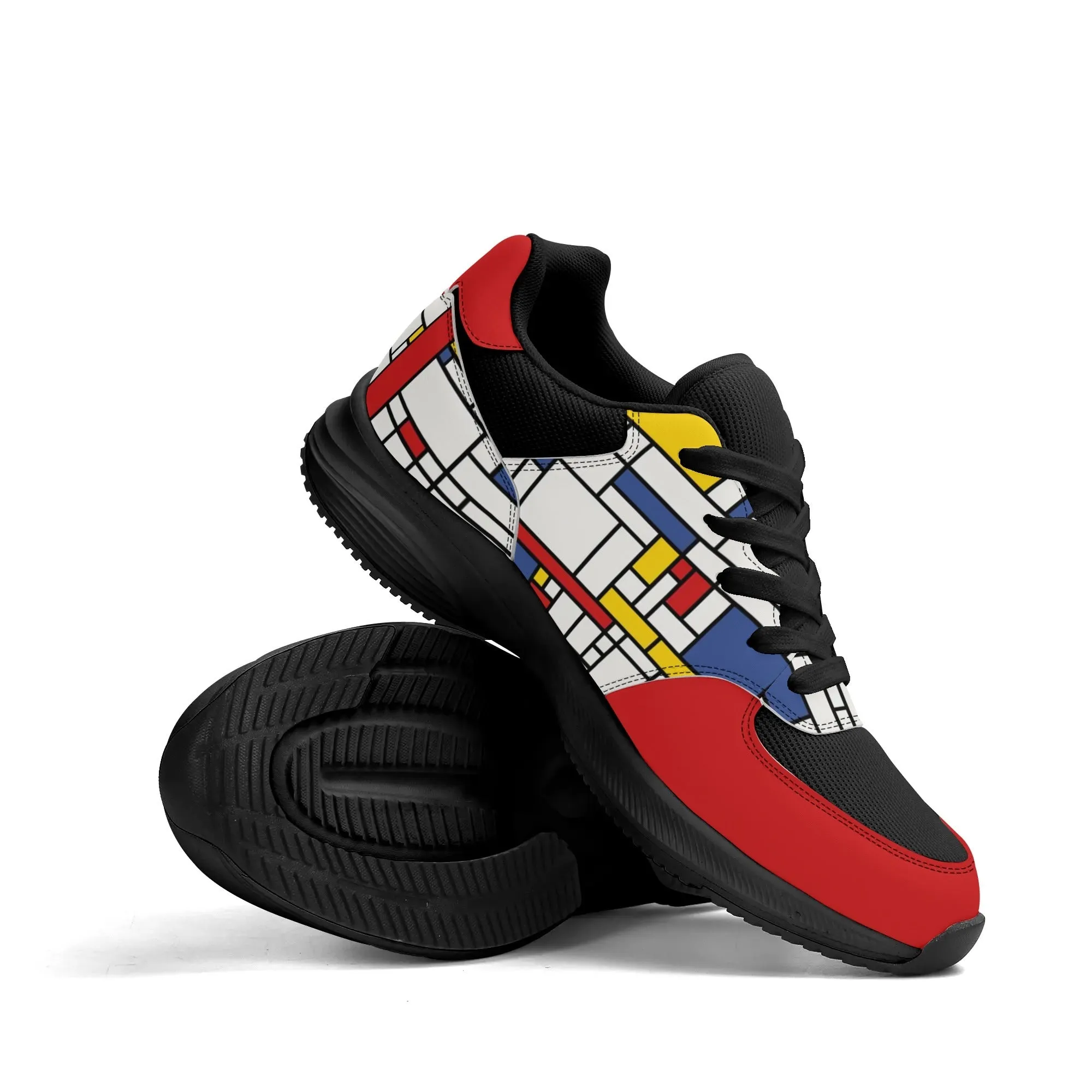 Unisex Mondrian Shoes, Mod 60s inspired Athletic Shoes, Low Top Shoes, Red White Blue Sneaker Shoes, Unique Sneaker, 60s style Shoes