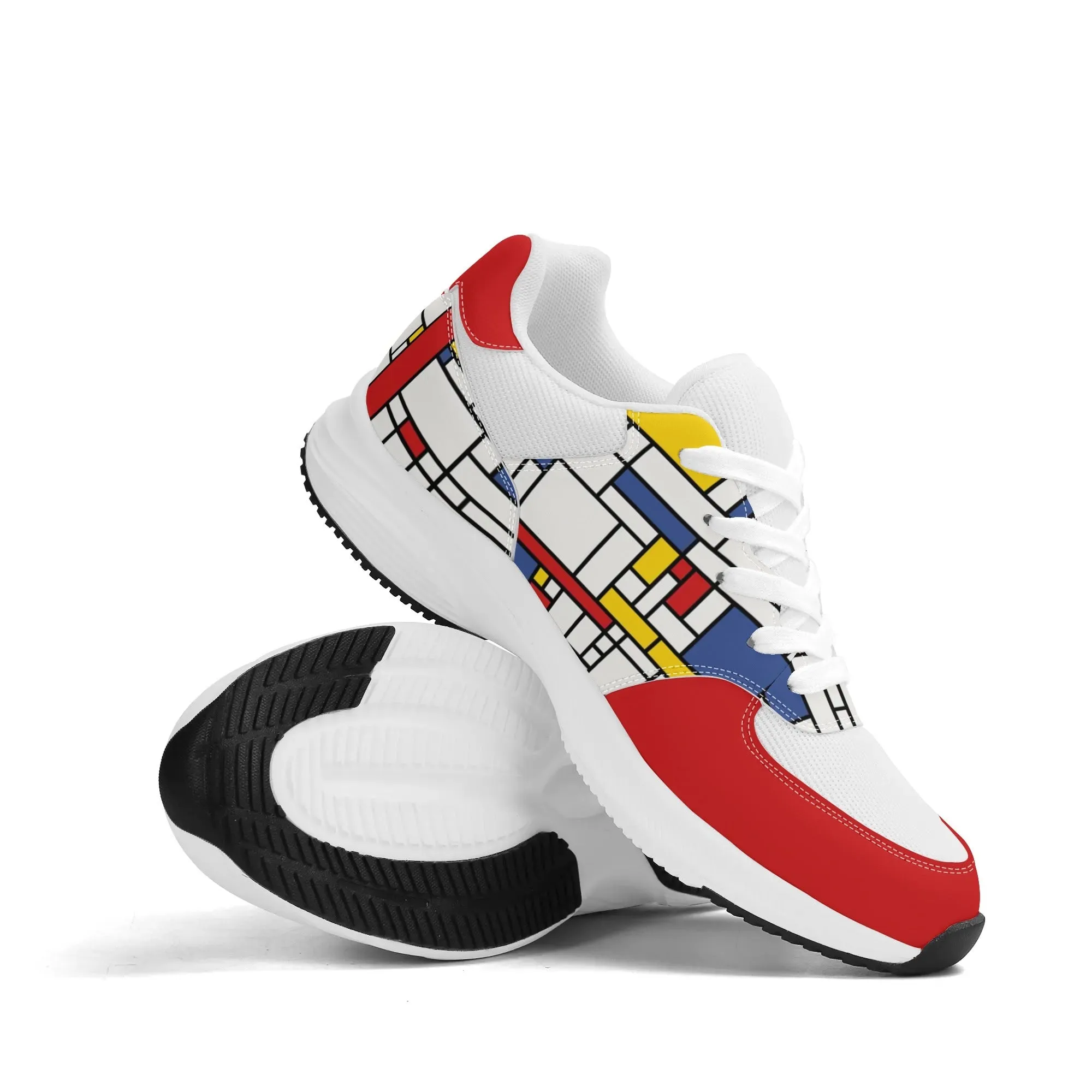 Unisex Mondrian Shoes, Mod 60s inspired Athletic Shoes, Low Top Shoes, Red White Blue Sneaker Shoes, Unique Sneaker, 60s style Shoes