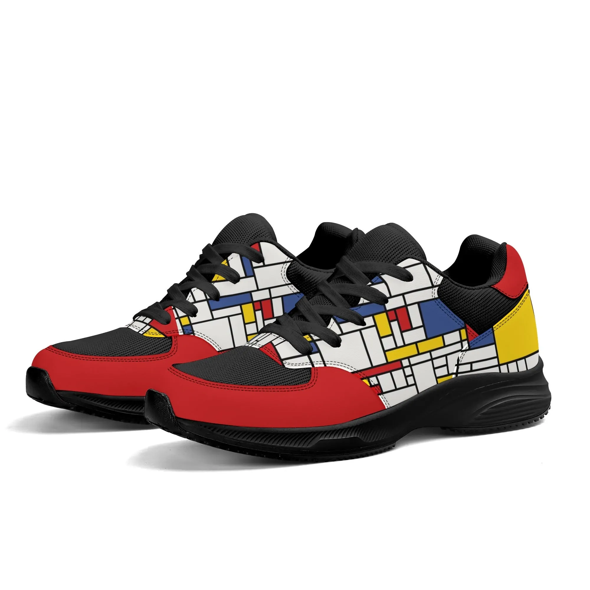 Unisex Mondrian Shoes, Mod 60s inspired Athletic Shoes, Low Top Shoes, Red White Blue Sneaker Shoes, Unique Sneaker, 60s style Shoes