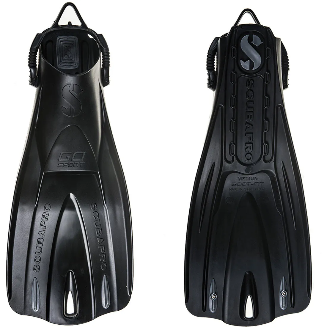 Used ScubaPro GO Sport Dive Fins, Black, Size: Large