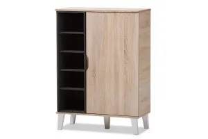 Valina 1-door Oak/Grey Wood Shoe Cabinet