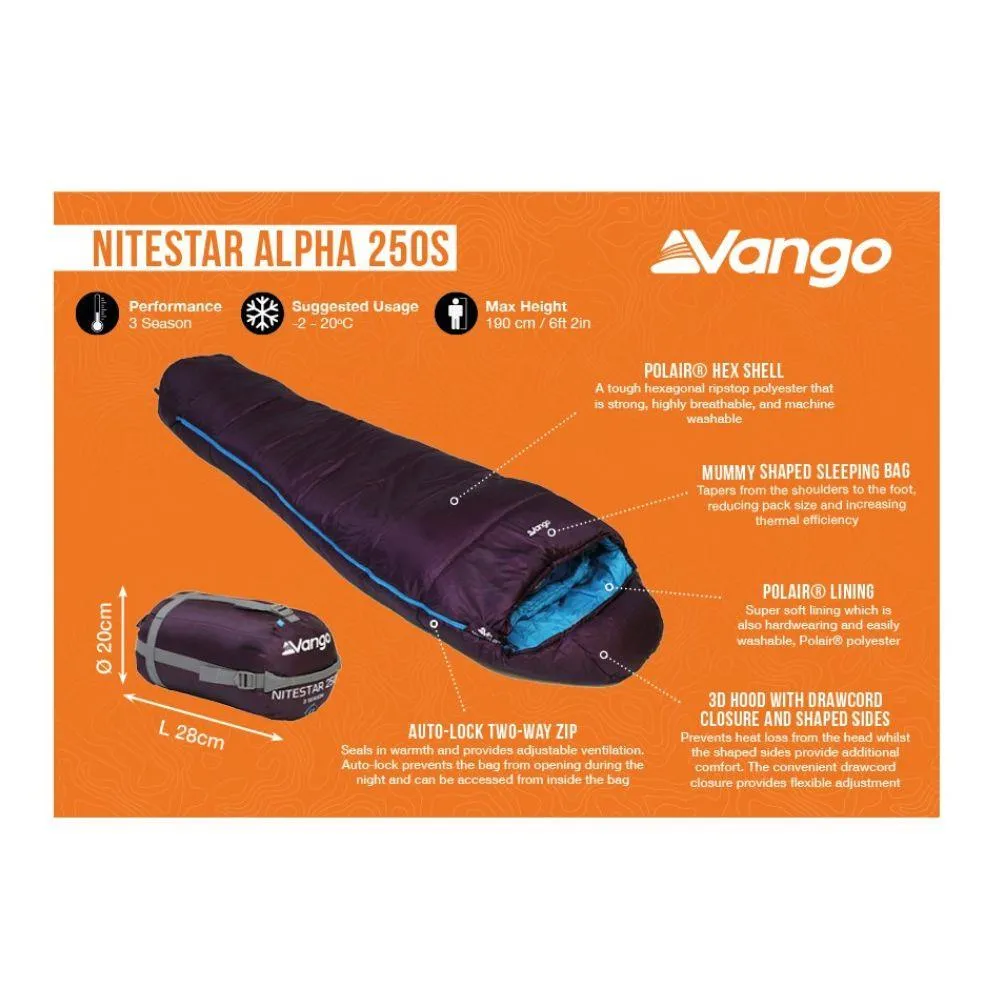 Vango Nitestar Alpha 250S (Short) Trekking Sleeping Bag