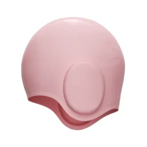 WAVE Waterproof Solid Color Ear Guard Silicone Swimming Cap, Color: Pink