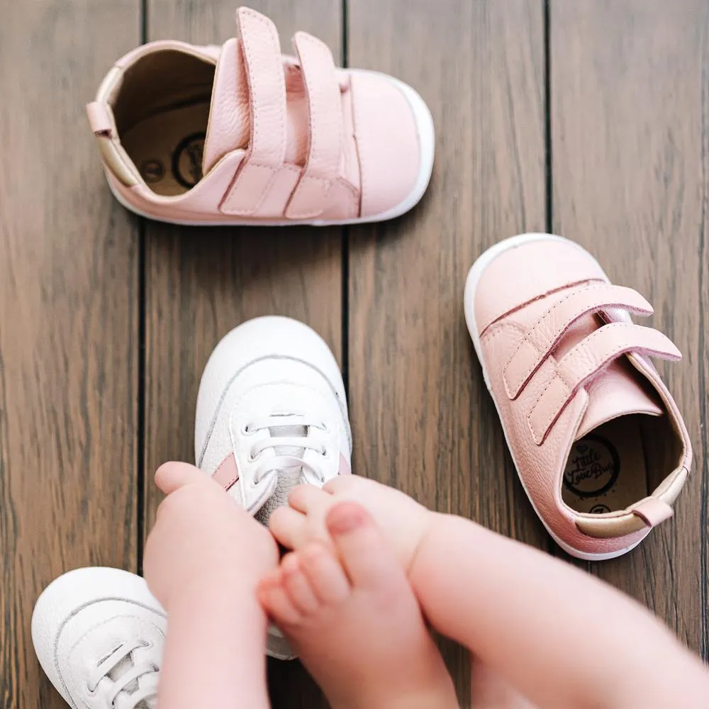 White and Pink Love Bug Sneaker