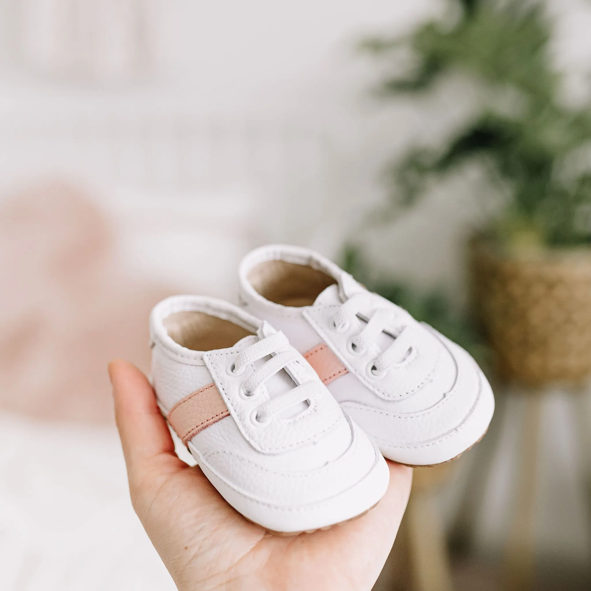 White and Pink Love Bug Sneaker