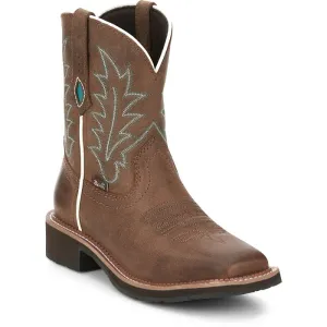 Women's Justin Ema Dark Tan Square Toe Boot