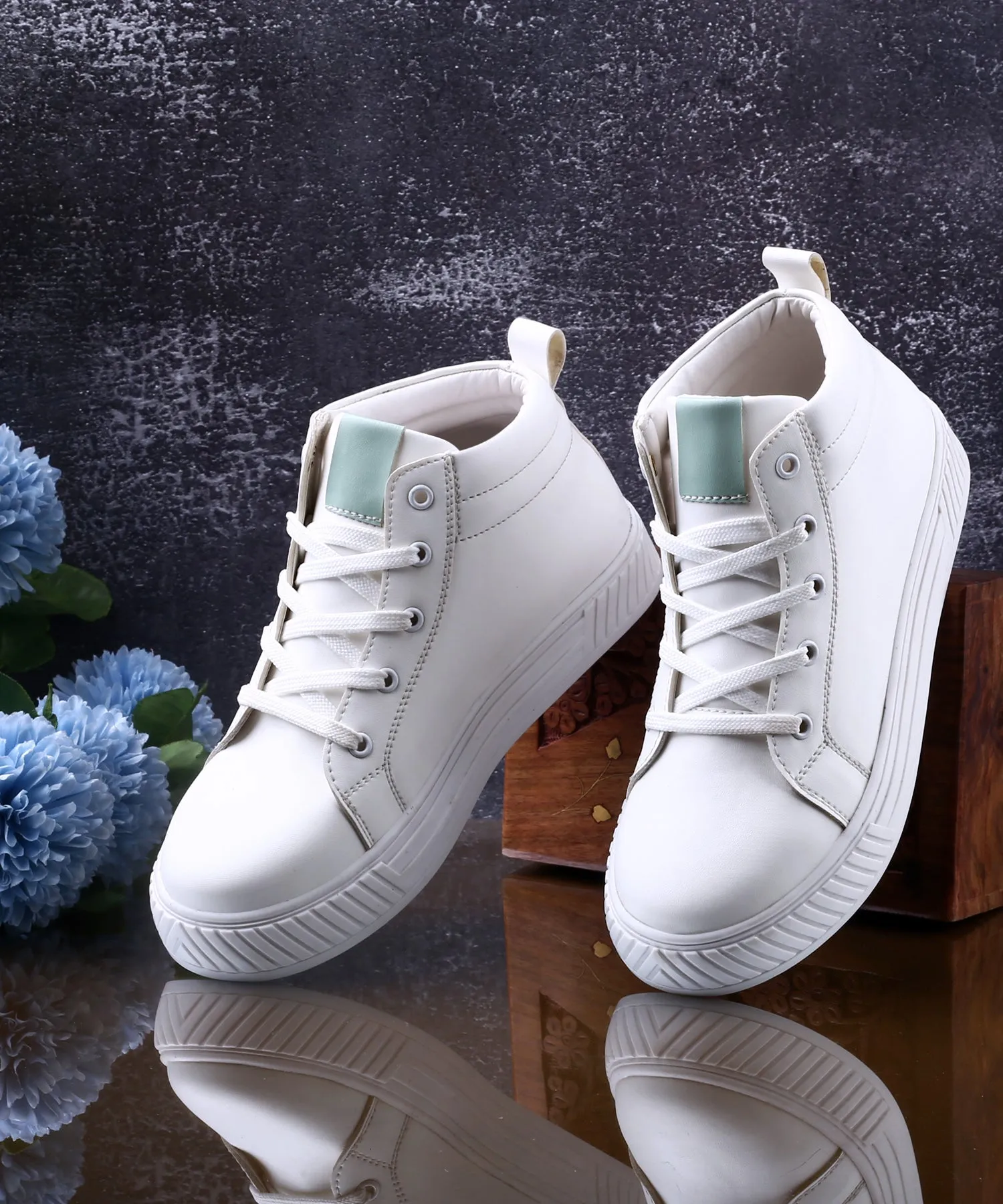 Women's Vegan Leather Casual Sneakers Shoes