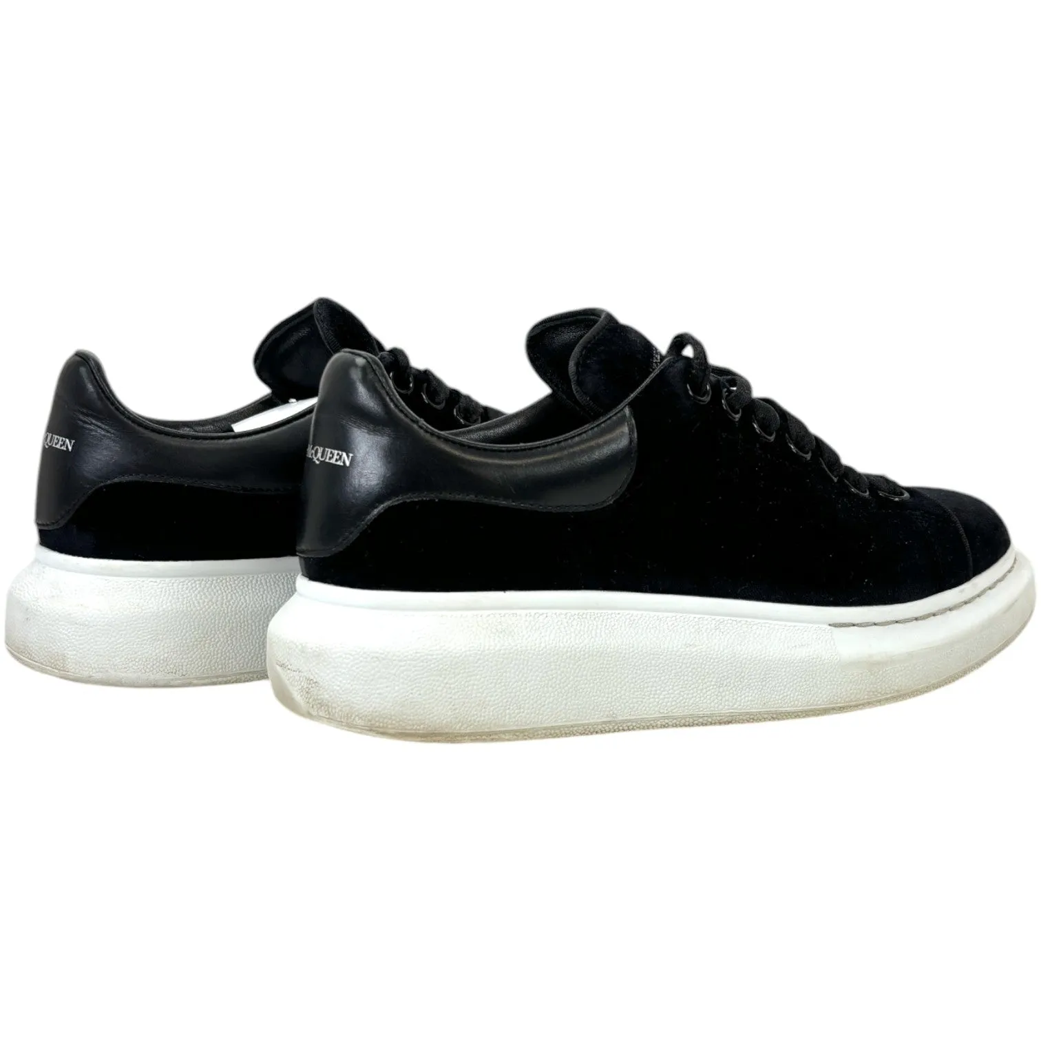 Women's Velvet Oversized Low Trainers Black Size EU 37.5 / UK 4.5