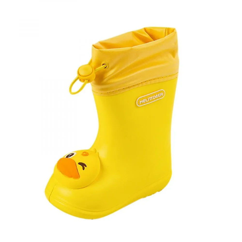 Yellow 140Children's Cartoon Pvc Rubber Waterproof Rain Boots Fashion Classic Baby Water Shoes Rabbit Frog Dolls Boys Girls