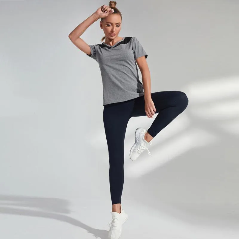 Yoga Casual Sports Fitness Patchwork Sports Tee