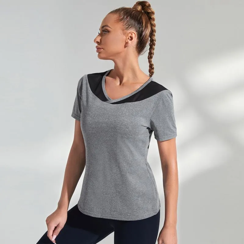 Yoga Casual Sports Fitness Patchwork Sports Tee