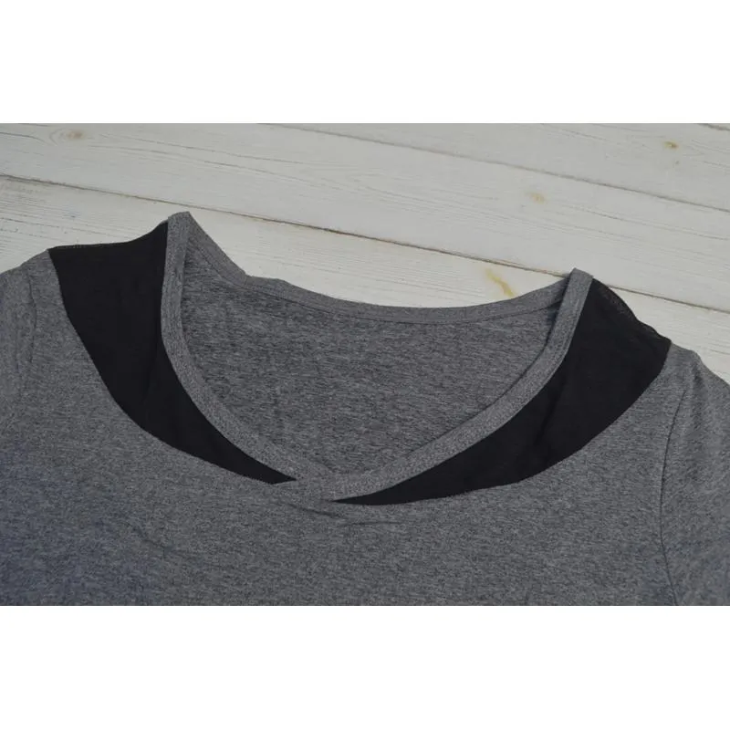 Yoga Casual Sports Fitness Patchwork Sports Tee