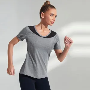 Yoga Casual Sports Fitness Patchwork Sports Tee